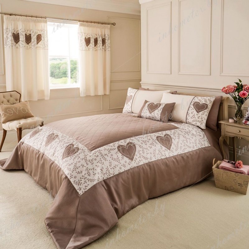 Купить вязаное крупной вязки покрывало в стиле прованс и пэчворк на кровать 2 х спальную